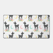 Hirschmuster, Baby Deer, Boho, Blume, Mond Schreibtischunterlage (Vorderseite)
