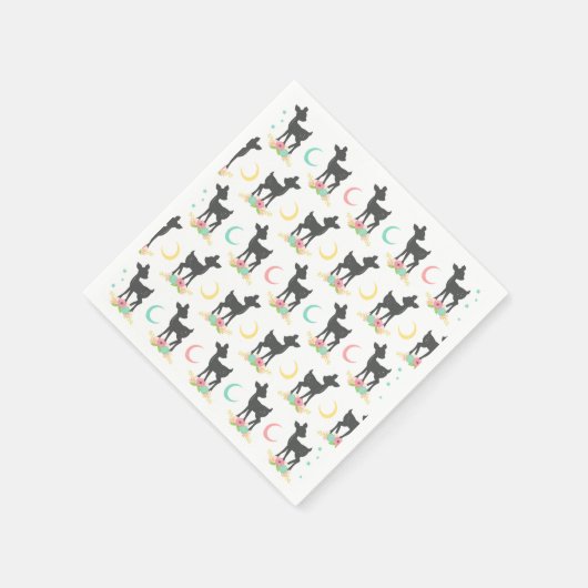 Hirschmuster, Baby Deer, Boho, Blume, Mond Serviette (Ecke)