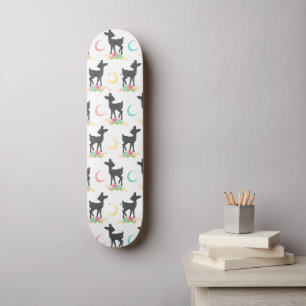 Hirschmuster, Baby Deer, Boho, Blume, Mond Skateboard