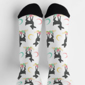 Hirschmuster, Baby Deer, Boho, Blume, Mond Socken (Oben)