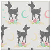 Hirschmuster, Baby Deer, Boho, Blume, Mond Stoff (Nahaufnahme)