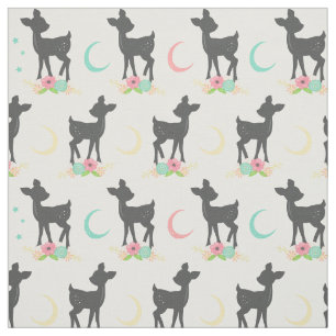 Hirschmuster, Baby Deer, Boho, Blume, Mond Stoff