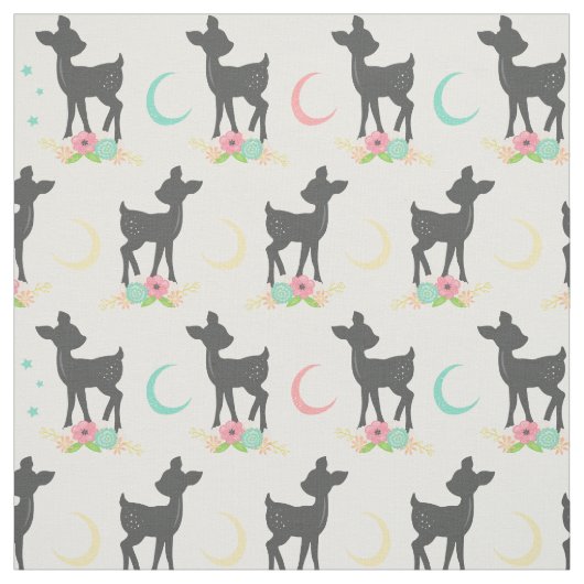 Hirschmuster, Baby Deer, Boho, Blume, Mond Stoff (Muster)