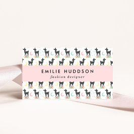 Hirschmuster, Baby Deer, Boho, Blume, Mond Visitenkarte