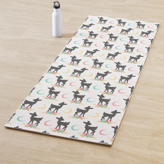 Hirschmuster, Baby Deer, Boho, Blume, Mond Yogamatte (Beispiel)