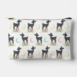 Hirschmuster, Baby Deer, Boho, Blume, Mond Zubehörtasche