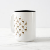 Hirschmuster Gold Glitzer, Weihnachten Zweifarbige Tasse (Vorderseite Links)