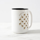 Hirschmuster Gold Glitzer, Weihnachten Zweifarbige Tasse (VorderseiteRechts)