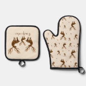 Hirschmuster Ofenhandschuh & Topflappen-Set (Vorderseite)