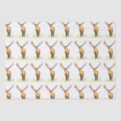 Hirschmuster Wasserfarbe Rustikale Weihnachtsbraun Seidenpapier (Vorderseite)