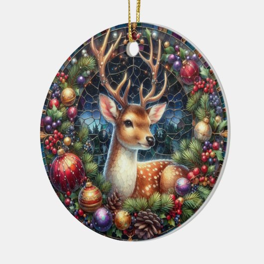 Hirschornament Keramik Ornament (Links)