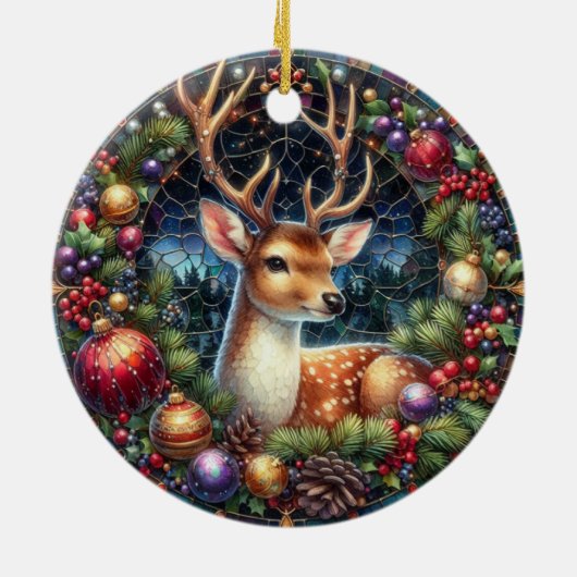 Hirschornament Keramik Ornament (Hinten)