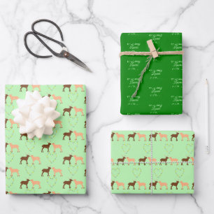 Hirschpaar und Daisy Heart Custom Wedding Geschenkpapier Set