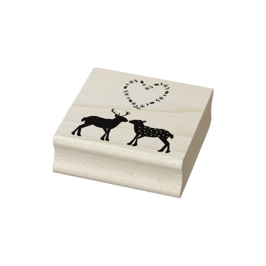 Hirschpaar und Daisy Heart Custom Wedding Gummistempel (Stempel)