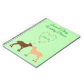 Hirschpaar und Daisy Heart Custom Wedding Notizblock (Linke Seite)