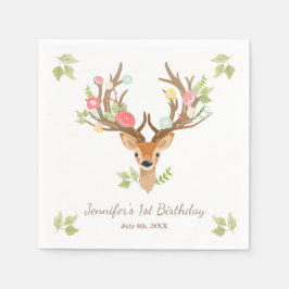 Hirschpapier Napkin Wald Birthday Forest Serviette