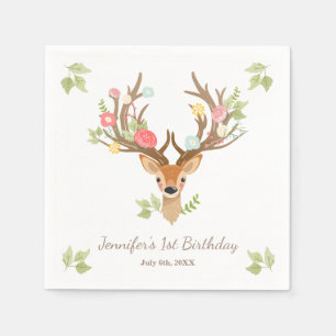 Hirschpapier Napkin Wald Birthday Forest Serviette