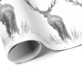 Hirschpattern Wasserfarbe Rustikale Weihnachtswrap Geschenkpapier (Rolleneckpunkt)