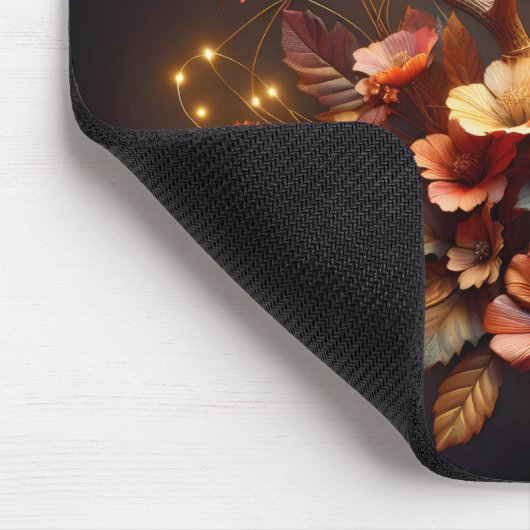 Hirschpfanne mit Herbst-Blume Mousepad (Ecke)