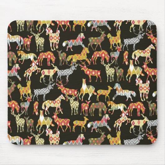 Hirschpferd-Ikat-Party Mousepad (Vorne)