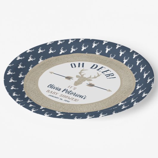 Hirschplatte, oh Hirsch, Waldpflanze Pappteller (Schrägansicht)