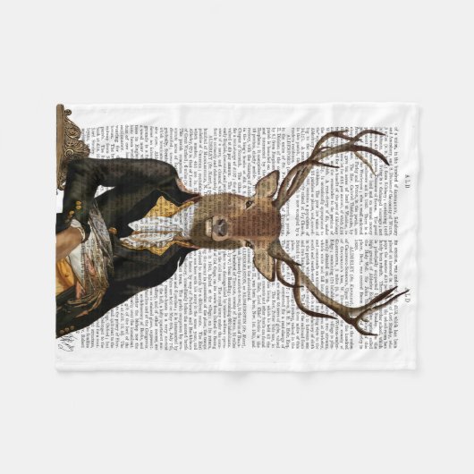 Hirschportrait Fleecedecke (Vorderseite (Horizontal))