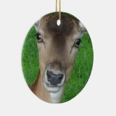 Hirschportrait Fotografie Wildlife Keramik Ornament (Rechts)