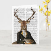 Hirschportrait Karte (Gelbe Blume)