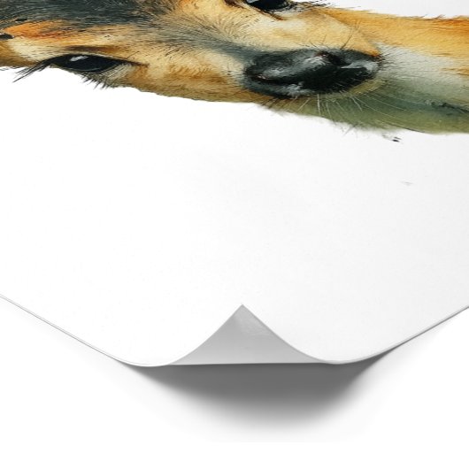 Hirschportrait Poster (Ecke)