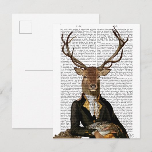 Hirschportrait Postkarte (Vorne/Hinten)