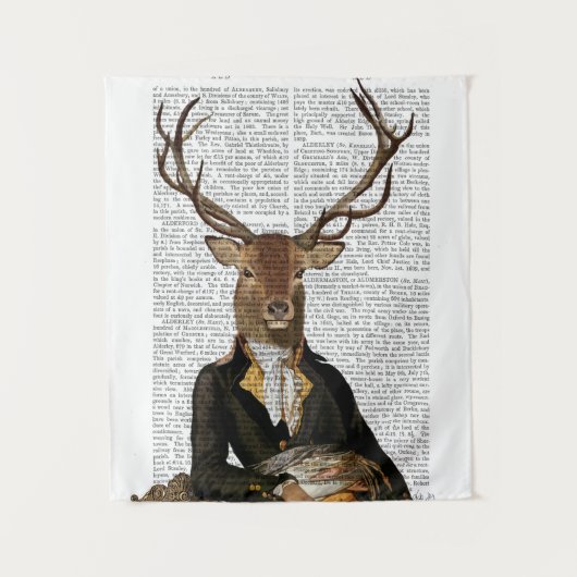 Hirschportrait Wandteppich (Vorderseite)