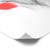 Hirschportrait zeichnend Roter Kreis Tierkunst Poster (Ecke)