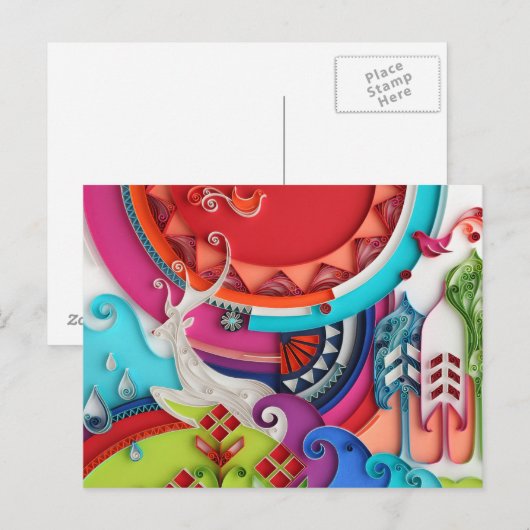 Hirschpostkarte Postkarte (Vorne/Hinten)