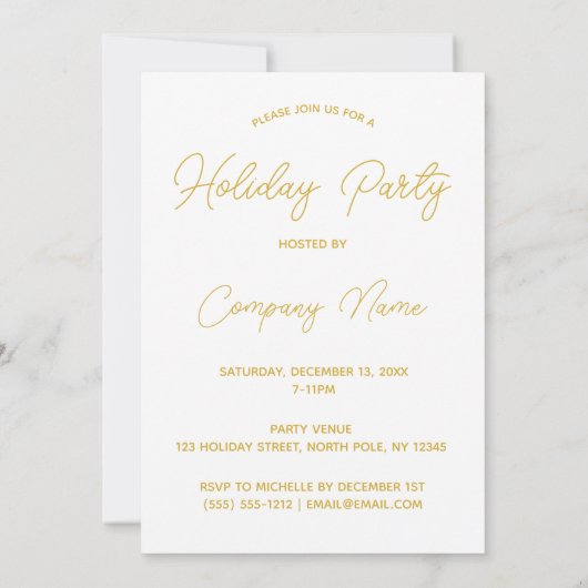 Hirschreath Minimalistische Corporate Holiday Part Einladung (Rückseite)