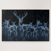 Hirschrudel Nacht Röntgen Puzzle (Horizontal)