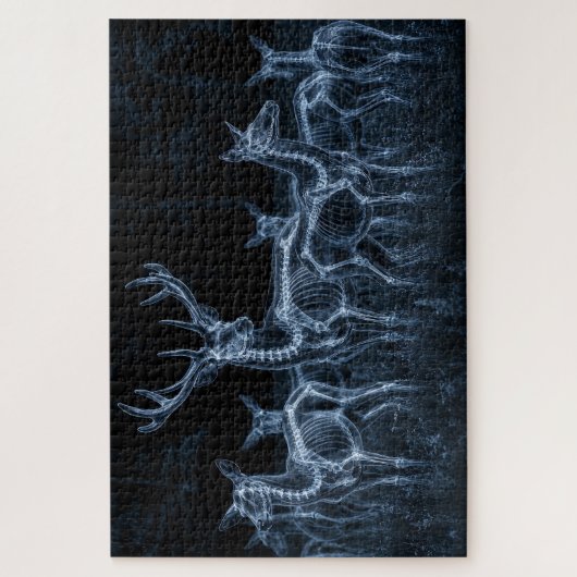Hirschrudel Nacht Röntgen Puzzle (Vertikal)