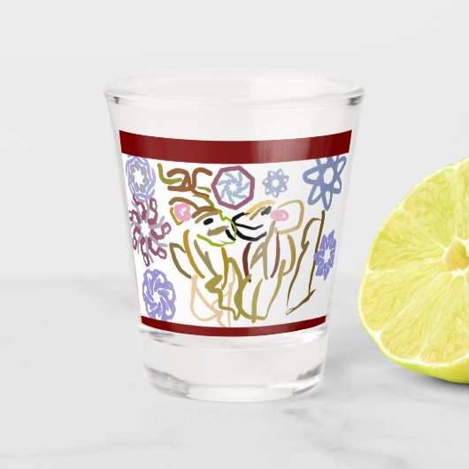 Hirschs Winterliebhaber Schnapsglas (Vorderseite)