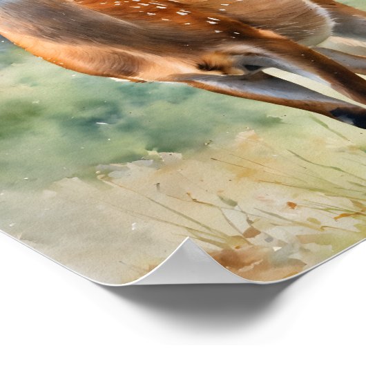 Hirschsammlung: Japanische Sika Deer Poster (Ecke)