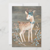 Hirschsaunenleuchten, Wood Floral Baby Dusche Einladung (Rückseite)