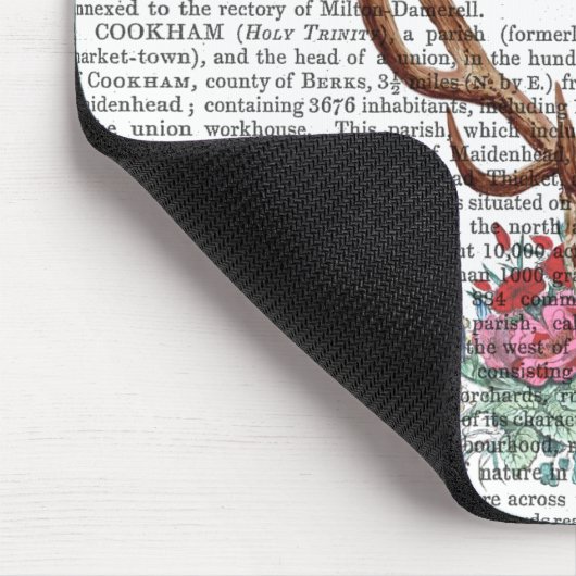 Hirschschädel mit Blume 2 Mousepad (Ecke)