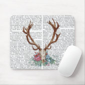 Hirschschädel mit Blume 2 Mousepad (Mit Mouse)