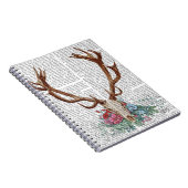 Hirschschädel mit Blume 2 Notizblock (Rechte Seite)