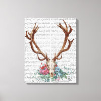 Hirschschädel mit Blume