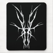 Hirschschädel-Stamm Tattoo Design - weiß auf schwa Mousepad (Vorne)
