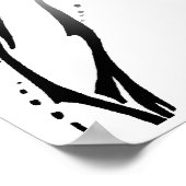 Hirschschädel-Stamm Tattoo Digital Black and White Poster (Ecke)