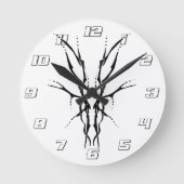 Hirschschädel-Stammbauweise für Hirschjäger schwar Runde Wanduhr (Vorderseite)