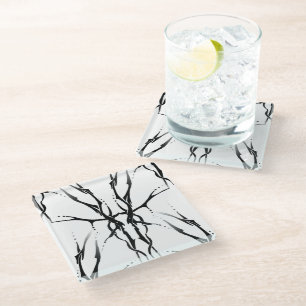 Hirschschädel Stammes-Tätowierungsdesign Digitaler Glasuntersetzer