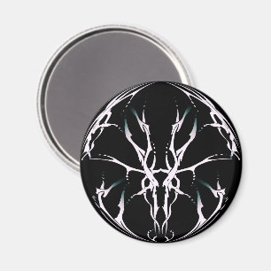 Hirschschädel Stammesdesign für Hirschjäger weiß Magnet