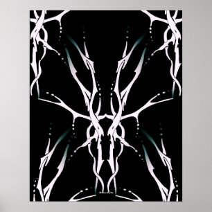 Hirschschädel-Stammesdesign für Hirschjäger weiß Poster