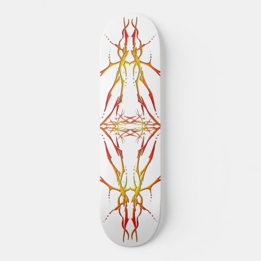 Hirschschädel - Tattoo - rot Skateboard (Vorderseite)